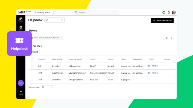 GoTo Resolve Problem Management (Beta) are linking related tickets, documenting root causes, and efficiently tracking solutions.